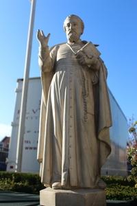 Religious Statue St. Peter Fourier en Terra-Cotta polychrome, France 19th centuryv