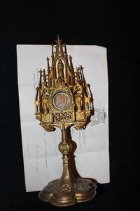 Reliquary en Brass / Bronze, Belgium 19th century