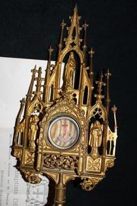 Reliquary en Brass / Bronze, Belgium 19th century