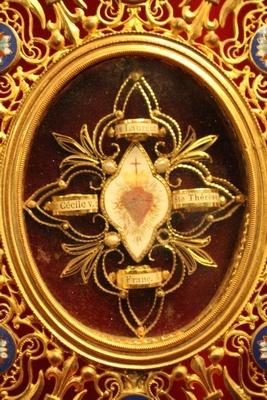 Reliquary en Brass / Gilt / Enamel, France 19th century