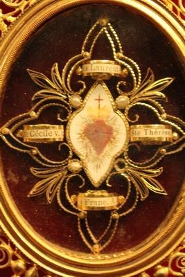 Reliquary en Brass / Gilt / Enamel, France 19th century