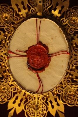 Reliquary en Brass / Gilt / Enamel, France 19th century