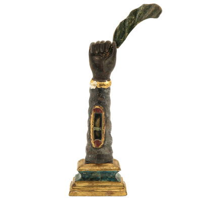 Reliquary - Arm Ex Ossibus M. Tranquilli en Wood / Glass , Italy  18 th century ( Anno 1785 )