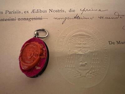 1  Reliquary - First Class Relic Ex Ossibus St. Constansia With Document