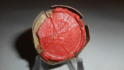 Reliquary - Relic Apostle Philippus With Original Document en Brass / Glass / Wax Seal, Belgium 19 th century