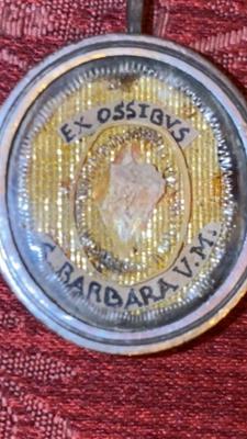 Reliquary - Relic Ex Ossibus St. Barbara V.M. en Silver / Glass / Originally Sealed, Italy  19 th century ( Anno 1825 )