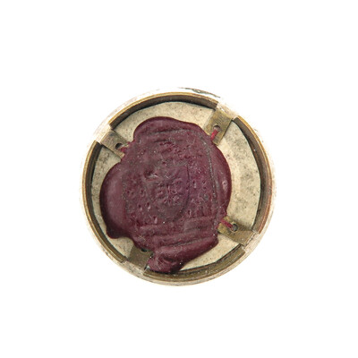 Reliquary - Relic Ex Ossibus St. Donatus With Original Document en Brass / Glass / Wax Seal, 19 th century