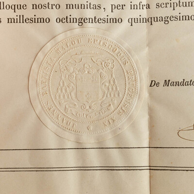 Reliquary - Relic Ex Tunica Sancti Francisci Assisiensus With Original Docment en Brass / Glass / Wax Seal, Belgium  19 th century