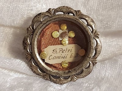 Reliquary - Relic Of St. Petrus Canisius Sj Ex Veste With Original Document