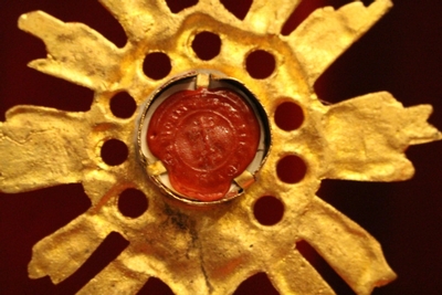 Reliquary Relic Of The True Cross en Bronze / Gilt, Belgium 19th century