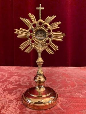 Reliquary Relic Of The True Cross No Document en Bronze / Gilt / Glass / Red Seal, Italy  19th century ( anno 1890 )