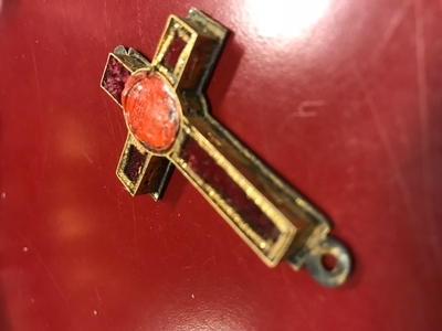 Reliquary Relic Of The True Cross With Certificate en Bronze Gilt, France 19 th century ( 1846 )