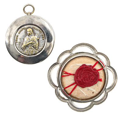 1  Reliquary - Relic Saint Maria Goretti, Virgin And Martyr (Patroness Of Youth, Chastity, And Victims Of Sexual Violence) With Original Document