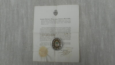 Reliquary - Relic St. Chantal With Original Document Belgium  19 th century