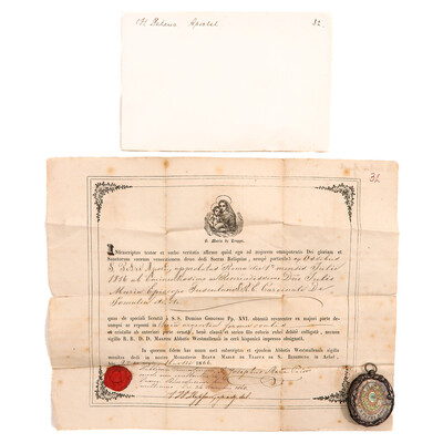 Reliquary - Relic St. Peter Apostle With Original Document en Silver / Glass / Originally Sealed,