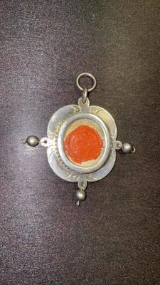 Reliquary - Relic St. Philomena Vm. en full silver / Glass / Wax Seal, France 19th century ( anno 1850 )