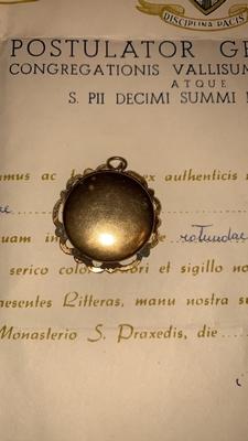 Reliquary - Relic St. Pius X. Ex Corpore With Document Roma - Italy 20th century