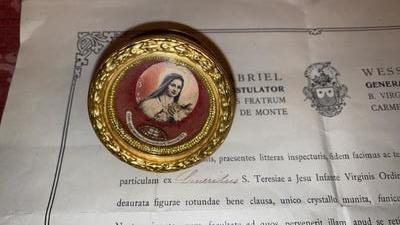 1  Reliquary - Relic St. Theresia Of Lisieux Ex Cineribus With Original Document