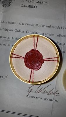 1  Reliquary - Relic St. Theresia Of Lisieux Ex Cineribus With Original Document