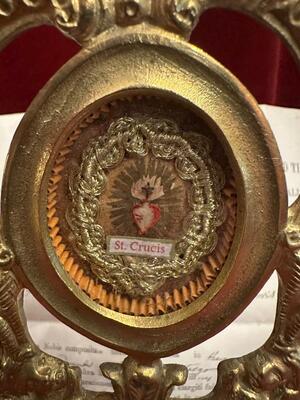 1  Reliquary - Relic True Cross With Document
