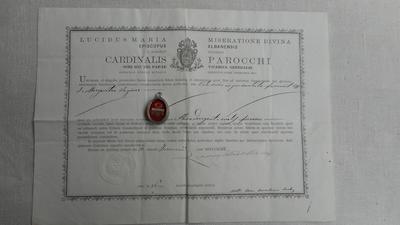 Reliquary - Relice Ex Velo St. Margaretha With Original Document 19 th century