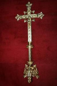 Altar - Cross style roman en bronze, France 19th century