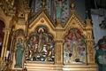 Classicistic Altar , Hand-Carved Wood / Gilt , Table Full Oak , Bronze Tabernacle (Safe) , Corpus & Reliefs Wood , Angels Terra-Cotta style roman en wood polychrome, Dutch 19th century