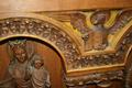 Stunning Altar style roman en HEAVILY HAND-CARVED FULL-OAK, Monastery Belgium 19th century ( anno 1867 )