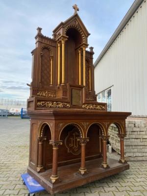 Altar style Romanesque en Oak wood / Gilt / Painted, France