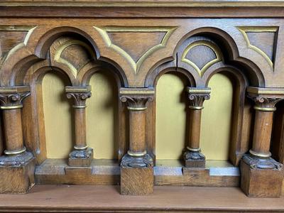 Altar All Sides Equal style Romanesque en Oak Wood, France 19th century ( anno 1870 )