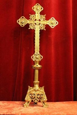 Altar - Cross style Romanesque en Bronze , France 19th century ( anno 1890 )