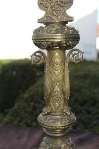 Altar - Cross style Romanesque en bronze, France 19th century