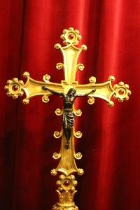 Altar - Cross style Romanesque en Bronze / Gilt, France 19th century