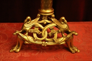 Altar - Cross style Romanesque en Bronze / Gilt, France 19th century