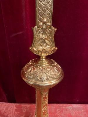 Altar - Cross style Romanesque en Bronze / Polished and Varnished, France 19 th century ( Anno 1890 )