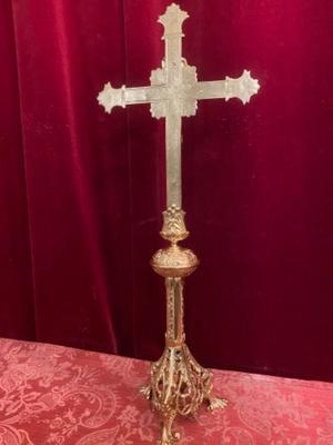 Altar - Cross style Romanesque en Bronze / Polished and Varnished, France 19 th century ( Anno 1890 )