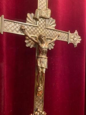 Altar - Cross style Romanesque en Bronze / Polished / New Varnished, France 19th century ( anno 1890 )