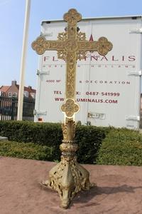 Altar - Cross style Romanesque en bronze, France 19th century