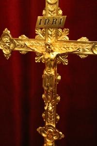 Altar - Cross style Romanesque en Bronze / Gilt, France 19th century