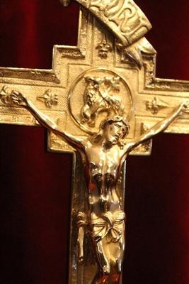 Altar - Cross style Romanesque en Bronze / Polished and Varnished, France 19th century