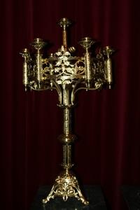 Candle - Holder style Romanesque en Bronze / Polished and Varnished, France 19th century