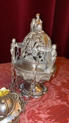 Censer  style Romanesque en Bronze / Silver Plated , France 19 th century ( Anno 1875 )