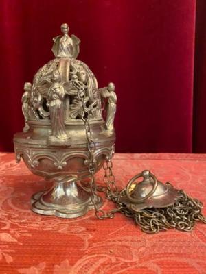 Censer  style Romanesque en Bronze / Silver Plated , France 19 th century ( Anno 1875 )