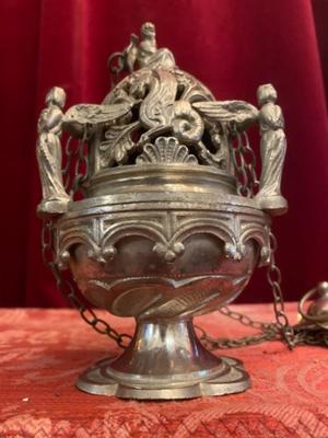 Censer  style Romanesque en Bronze / Silver Plated , France 19 th century ( Anno 1875 )