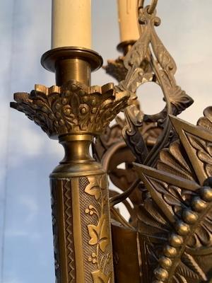 Chandelier style Romanesque en Bronze, France 19th century