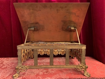 1 Romanesque Exceptional Missal Stand. Enamel Applications Of The 4 Evangelists An Jesus + Angel Heads.