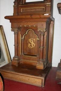 Large Chapel style Romanesque en Oak wood, Belgium 19th century