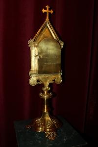 Reliquary style Romanesque en Brass / Bronze / Polished and Varnished, France 19th century