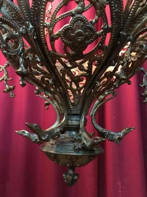 Sanctuary Lamp style Romanesque en Bronze / Gilt, France 19th century ( anno 1875 )