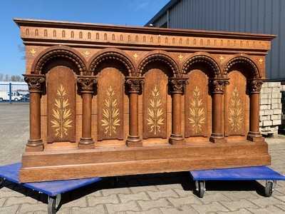 Altar  style ROMANESQUE-STYLE en Oak wood, France 19 th century